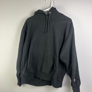 Champion Reverse Weave Hoodie Mens XL Black GF68T BKC Pullover Sweatshirt